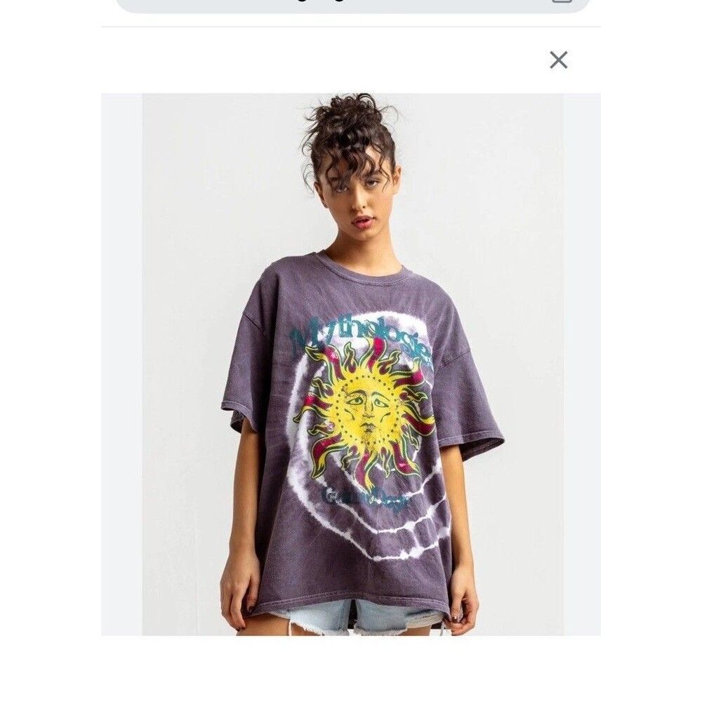 BDG Urban Outfitters T Shirt Oversized L XL Mythologies Tie Dye Purple Women - Picture 8 of 16